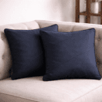 Premium Handloom Cotton Black Cushion Cover Set of 2(16×16 inches)