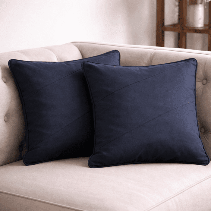 cc6(1) Premium Handloom Cotton Black Cushion Cover Set of 2(16×16 inches) - Image 1