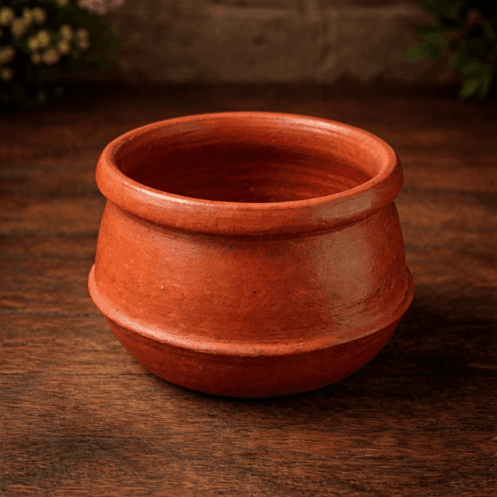 chatti3(2) Handmade Clay Curry Pot - Image 1