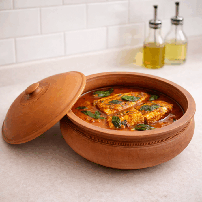 Handmade Clay Cooking Pot with Lid - Image 2