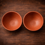 Handmade Unglazed Clay Serving Bowl Set of 2, 5 Inch - Image 2
