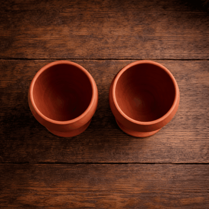 Handmade Unglazed Royal Clay Goblet Set of 2 – 200ml - Image 2