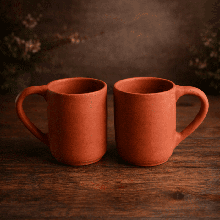 Handcrafted Royal Clay Mugs Set of 2 – 400ml - Image 1