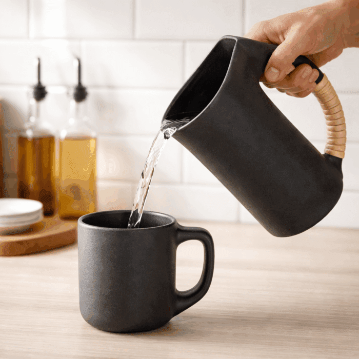 Longpi Black Pottery Water Jug - Image 2