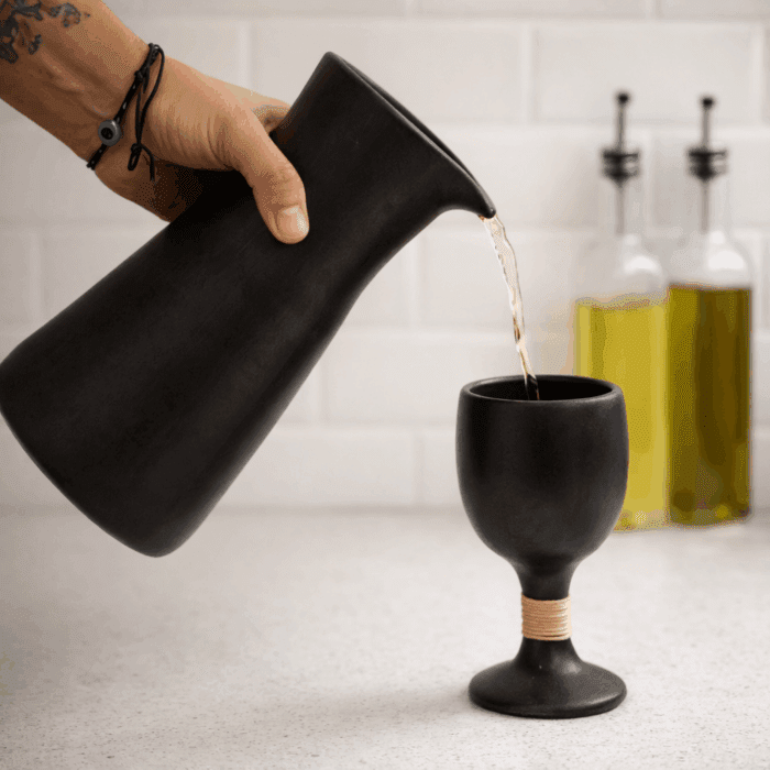 Longpi Black Pottery Water/Wine Server - Image 2