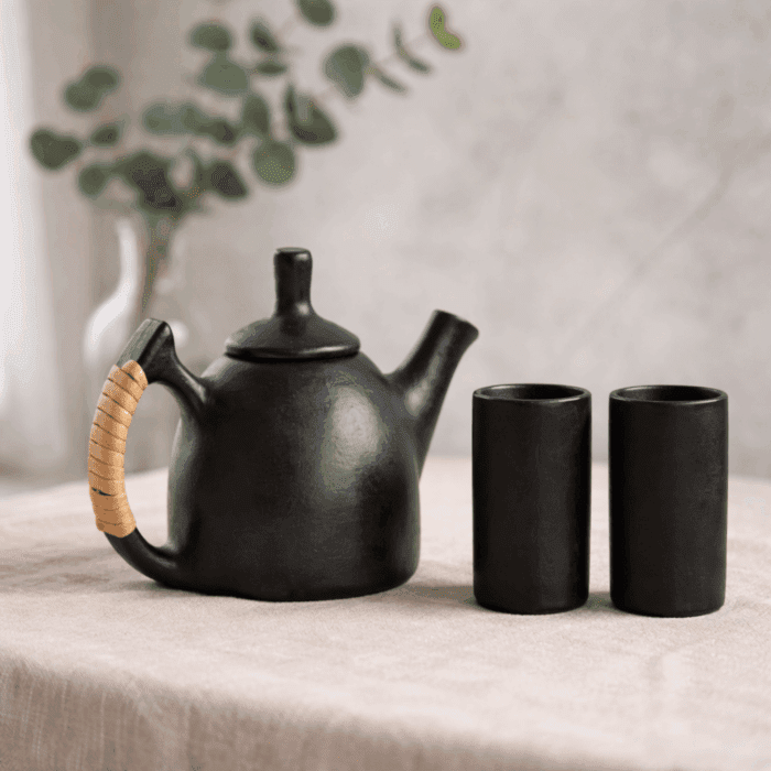 jug4(1) Longpi Black Pottery Tea Set - Image 1