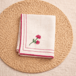 Handloom White Honey Comb Hand Kerchief (Set of 2) - Image 2