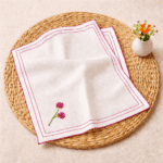 Handloom White Honey Comb Hand Kerchief (Set of 2) - Image 3