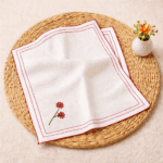 Handloom White Honey Comb Hand Kerchief (Set of 2) - Image 3