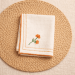 Handloom White Honey Comb Hand Kerchief (Set of 2) - Image 2