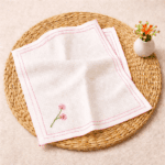 Handloom White Honey Comb Hand Kerchief (Set of 2) - Image 2