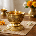 Pure Brass Oil Lamp with Wick - Image 2