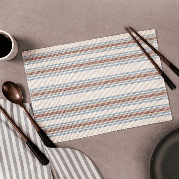 mat7(1) Handwoven Cotton Table Mats With Multicolour (Set of 6 Pcs) - Image 1