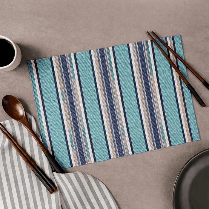 mat9(2) Handwoven Cotton Table Mats With Multicolour (Set of 6 Pcs) - Image 1