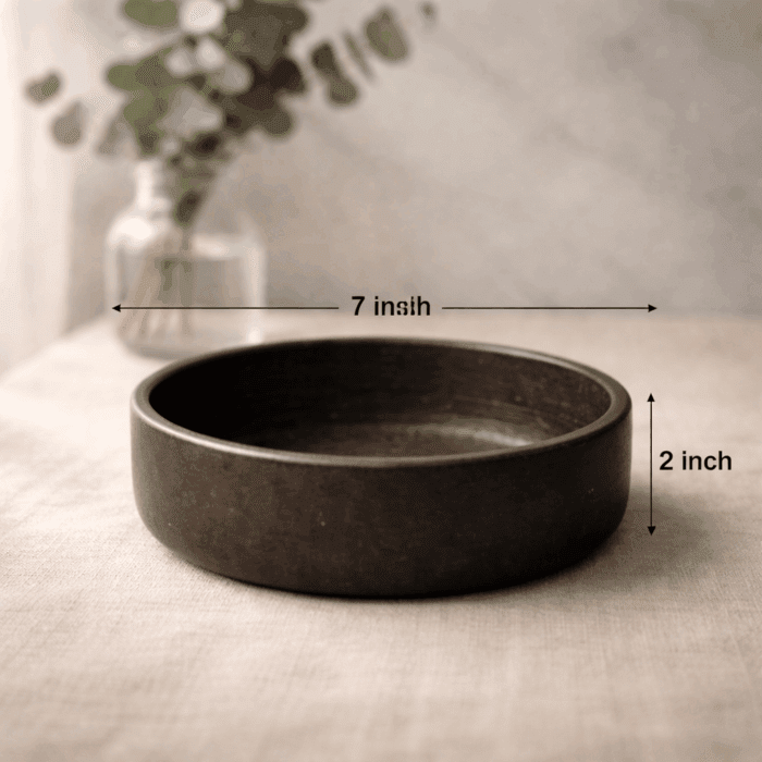 Longpi Black Pottery Pasta/Curry Serving Plate - Image 2
