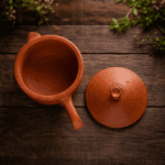 Handmade Unglazed Clay Saucepan with Lid – 1.5L | Earthen Wok | Clay Skillet | Curry & Fry Pan - Image 2