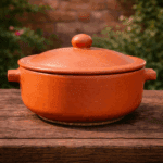 Unglazed Clay Hot Pot for Serving with Lid