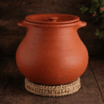 Unglazed Clay Earthen Pot with Lid