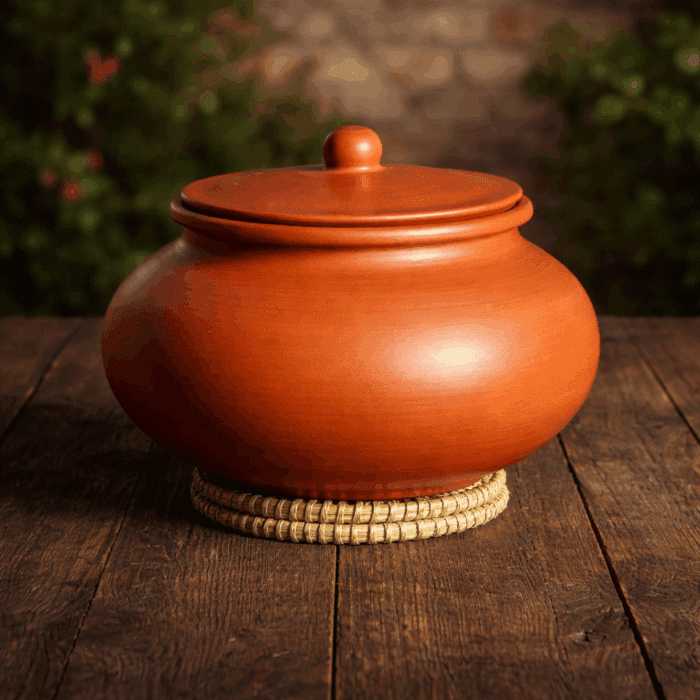 pot5(1) Traditional Handmade Earthen Biryani Pot with Lid - Image 1