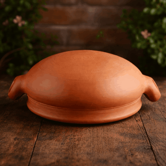 Handmade Clay Kadai with Lid - Image 3