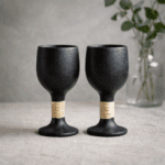 Longpi Black Pottery Wine/ Cocktail glasses