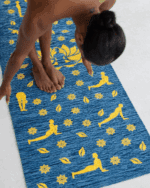 Pure Cotton Handwoven Blue Yoga & Multipurpose Mat - Image 4