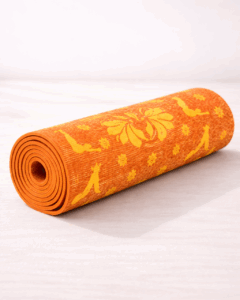 Pure Cotton Handwoven Orange Yoga & Multipurpose Mat - Image 3