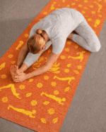 Pure Cotton Handwoven Orange Yoga & Multipurpose Mat - Image 2