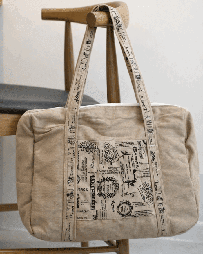 Travel Beige Tote Bag - Image 4