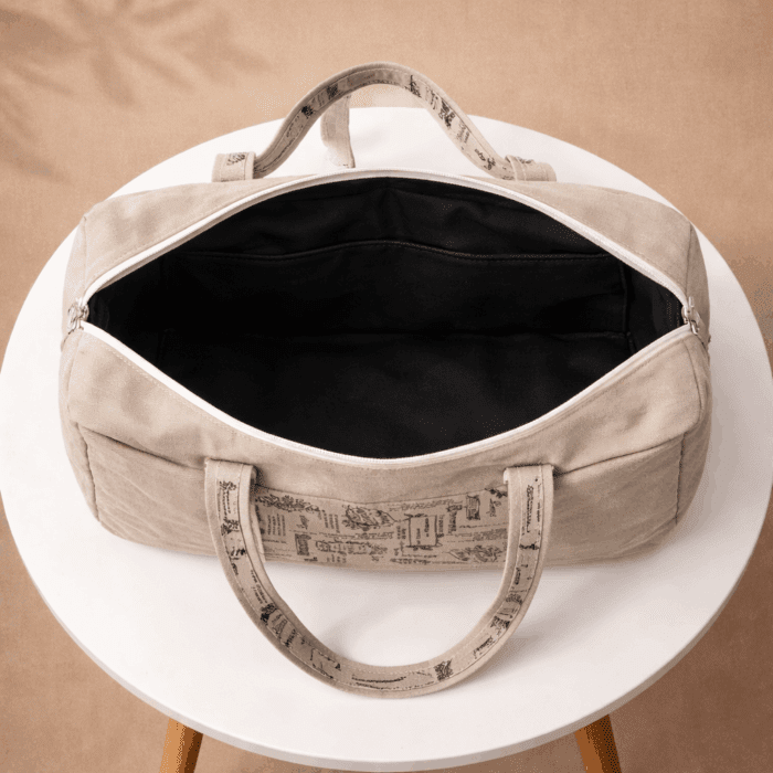 Travel Beige Tote Bag - Image 3