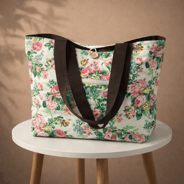 bag6(1) Floral Travel Tote Bag – Multi-Purpose Carryall - Image 1