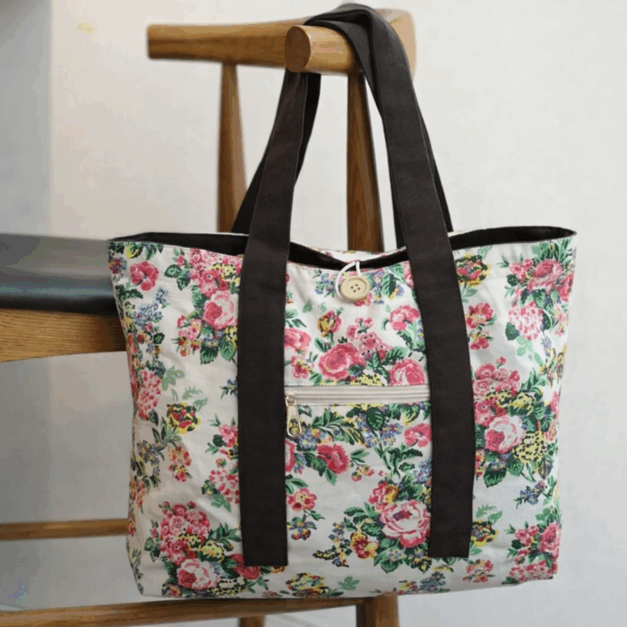 Floral Travel Tote Bag – Multi-Purpose Carryall - Image 2