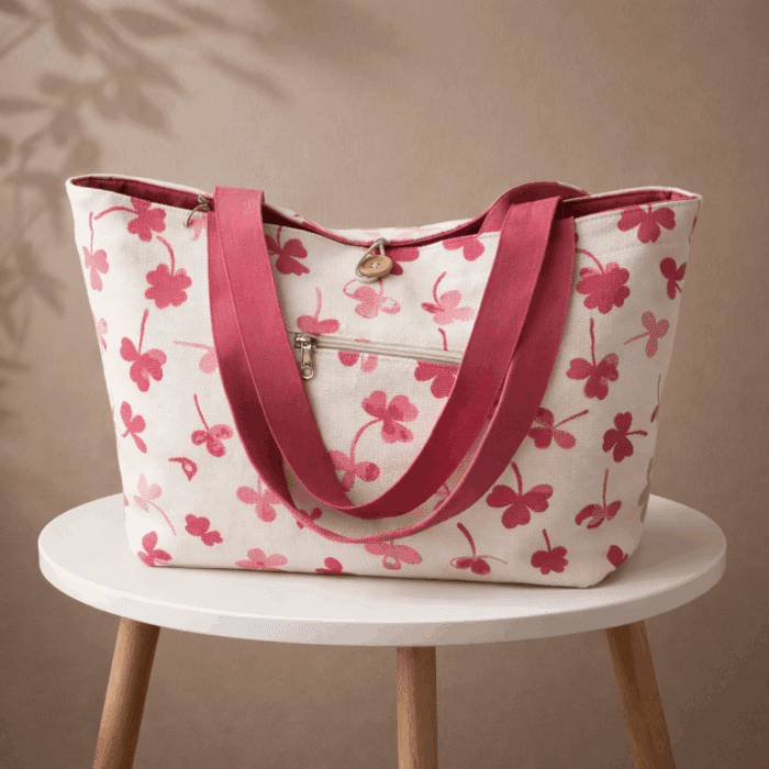 bag7(1) Pink Floral Travel Tote Bag – Multi-Purpose Carryall - Image 1