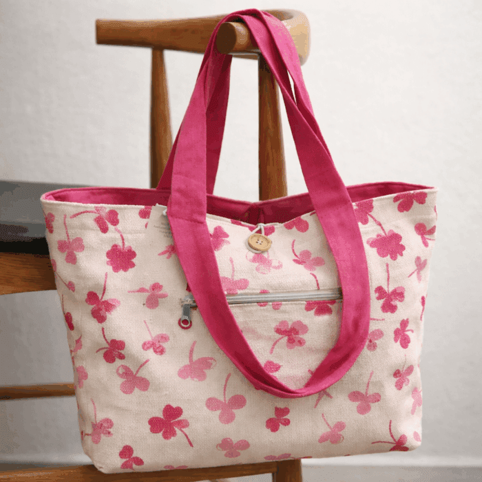 Pink Floral Travel Tote Bag – Multi-Purpose Carryall - Image 2