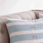 Premium Handloom Cotton light blue & white Cushion Cover Set of 2(16×16 inches) - Image 2