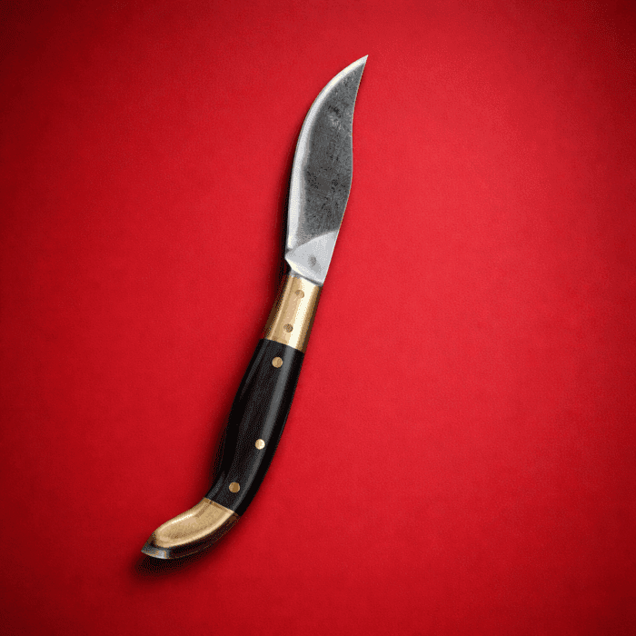 Leaf Spring Special Folding Knife (Brass & Deer Horn Handle) - Image 2