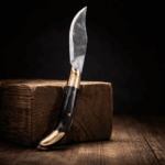 Leaf Spring Special Folding Knife (Brass & Deer Horn Handle)