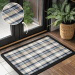 Handloom Cotton Check Door Mat - 20 x 30 Inches - Image 2