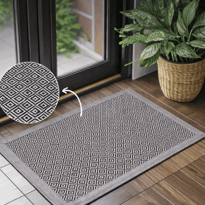 Handloom Cotton Door Mat (20 x 30 inches) - Image 2