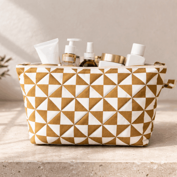 Multipurpose Daimond Designed Yellow Utility Pouch - Image 2