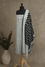 Black & White 3-Piece Cotton Unstitched Salwar Set