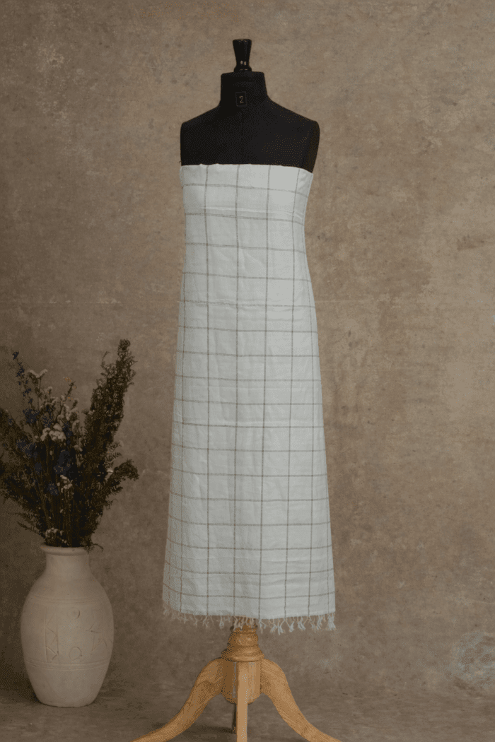 Black & White 3-Piece Cotton Unstitched Salwar Set - Image 2