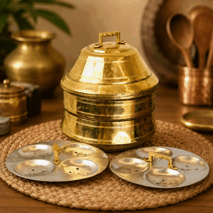 Brass Traditional Idli Streamer - Image 2