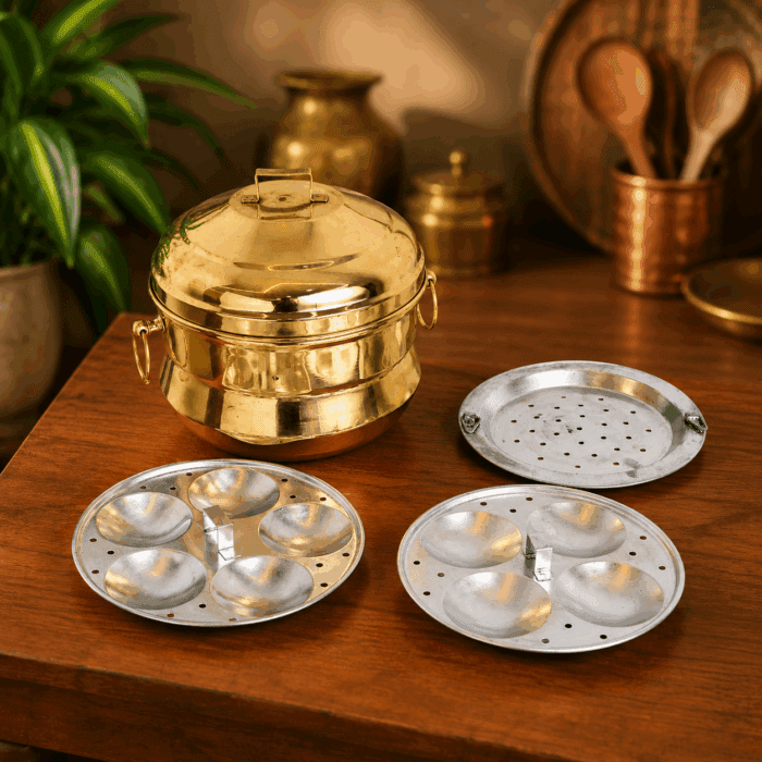 Brass Traditional Idli Streamer - Image 2
