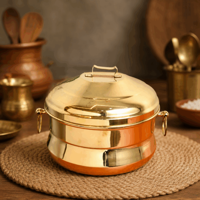 iddli2(2) Brass Traditional Idli Streamer - Image 1