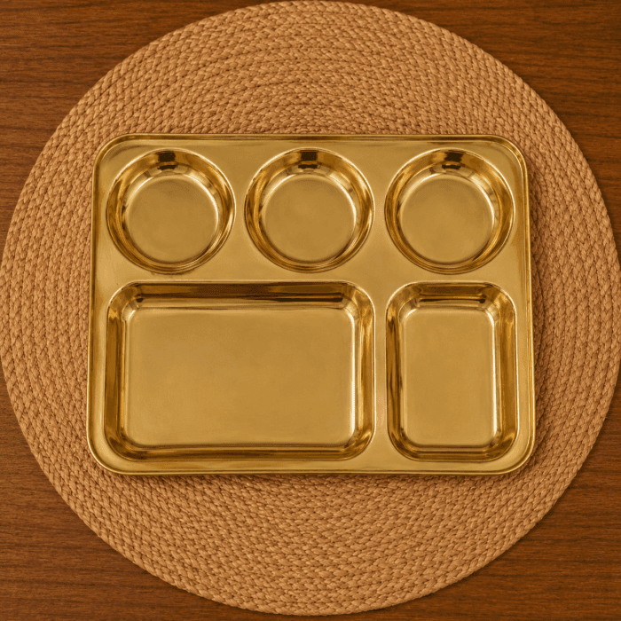 Brass Dinner Plate with Compartments - Image 1
