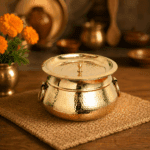 Brass Cooking/Serving Pot with Lid & Handles
