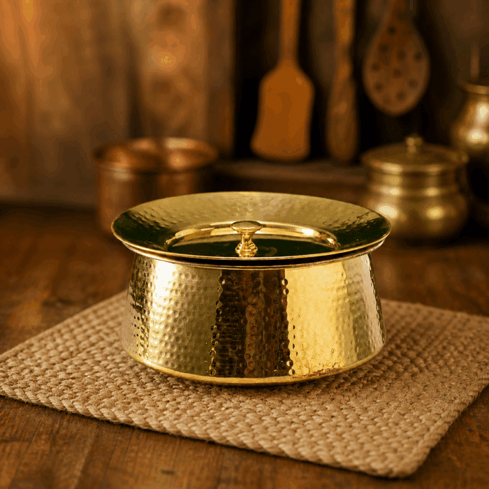 pot2(1) Brass Biriyani Pot with Lid - Image 1