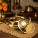 Brass Mughlai Embossed Casserole with Lid - Image 2