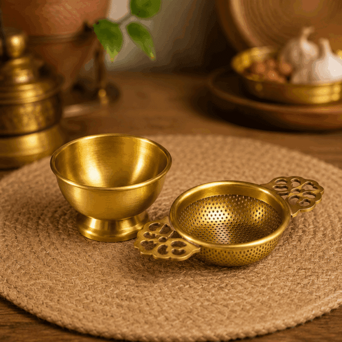 Brass Strainer with Cup - Image 2
